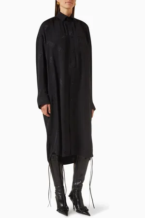 Balenciaga Cocoon Midi Dress in Viscose Jacquard