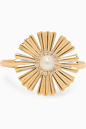 Damas Farfasha Happy Sunkiss Diamond & Pearl Ring in 18kt Gold