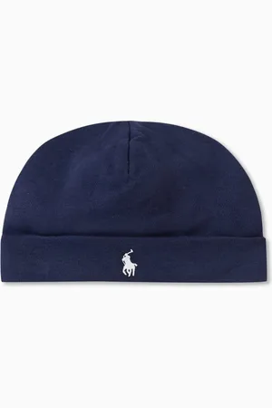 Ralph Lauren Embroidered Logo Beanie Hat in Cotton