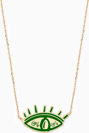 BIL ARABI Ya Ein Enamel Necklace in 18kt Yellow Gold