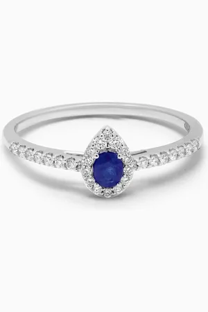 Damas Mini Diana Sapphire & Diamond Ring in 18kt White Gold