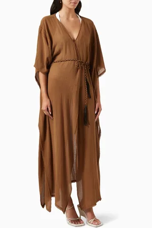 Caravana Chumuk Maxi Wrap Dress in Cotton-gauze