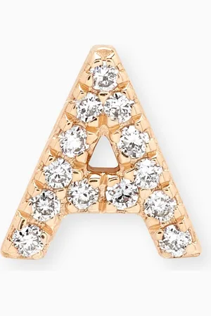 Fergus James "A" Diamond Letter Single Stud Earring in 18kt Gold