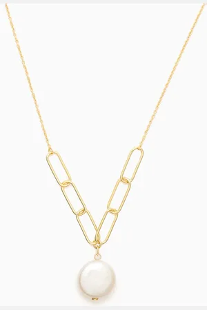 Damas Kiku Coin Pearl Necklace in 18kt Gold