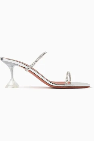 Amina Muaddi Gilda 70 Crystal Mules in PVC