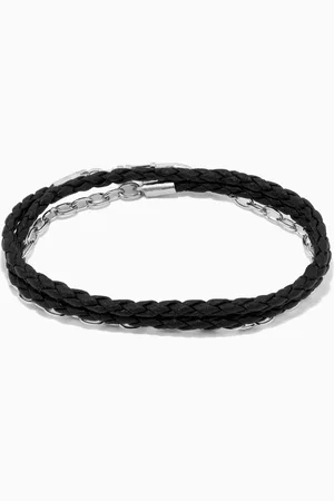 The Monotype The Benjamin Leather Bracelet in Silver Plating