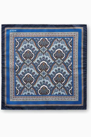 Eton Paisley Pocket Square in Silk