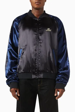 Marni Beaded Logo Bomber Jacket in Satin