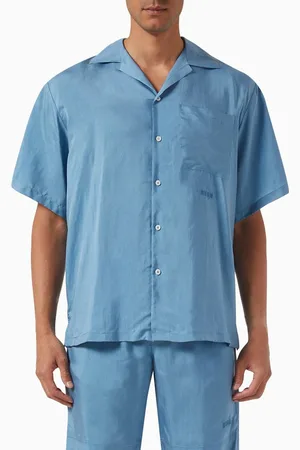 Msgm Bowling Shirt in Cupro