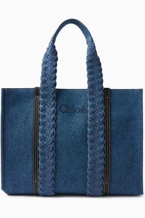 Chloé Large Woody Tote Bag in Denim