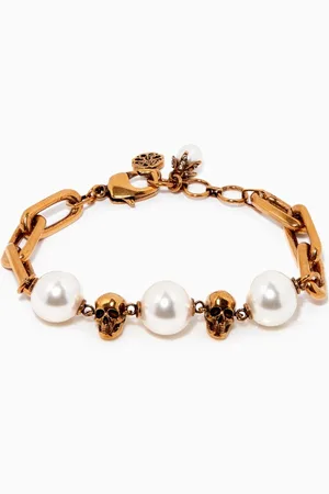 Alexander McQueen Pearly Skull Bracelet