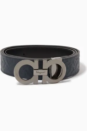Salvatore Ferragamo Gancini Buckle Reversible Belt in Calf Leather