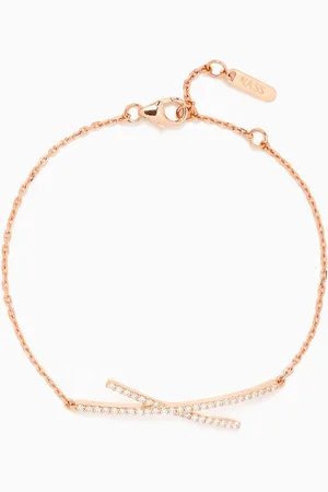 Nass Criss Cross Motif Diamond Bracelet in 18kt