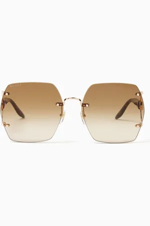 Gucci Square Sunglasses in Metal and Recycled Acetate