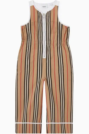 Burberry Ophelia Stripe Zip Up Jumpsuit in Cotton