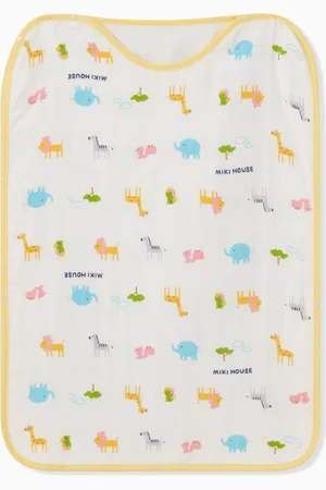Miki House Animal-print Sleeper in Gauze