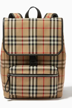 Burberry Check Print Backpack in Cotton