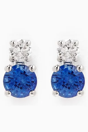 Fergus James Ceylon Sapphire Mini Cluster Earrings in 18kt White Gold