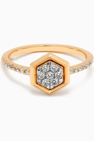 Damas Illusion Pentagonal Diamond Ring in 18kt Gold
