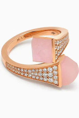 Marli Cleo Diamond & Pink Quartz Ring in 18kt