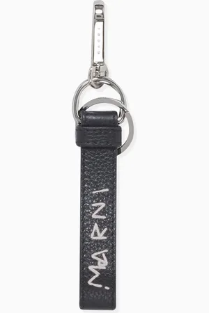 Marni Mending Logo Keyring in Calf Leather