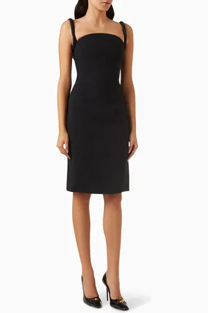 VERSACE Pencil Midi Dress in Envers Satin-crepe