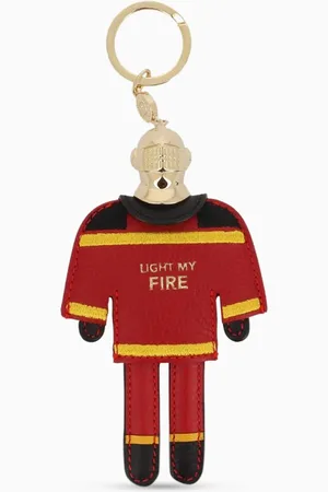 FAURÉ LE PAGE Arthur the Firefighter Keychain in Calf Leather