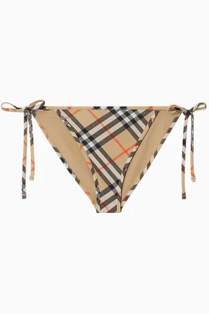 Burberry Checked Bikini Briefs in Stretch Nylon