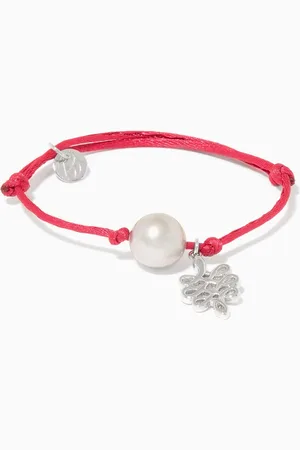 Robert Wan Dark-Pink Pearl & Charm Bracelet