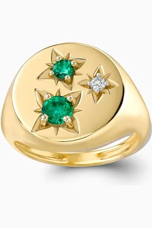 House of Meraki Venus Emerald & Diamond Ring in 18kt Gold