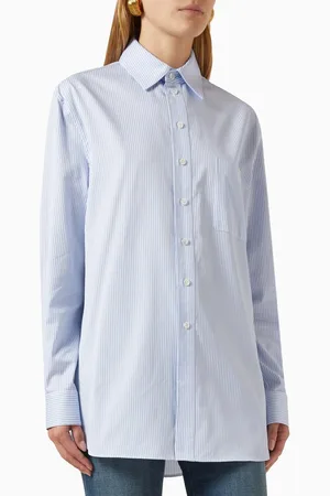 Saint Laurent Monogram Striped Shirt in Cotton
