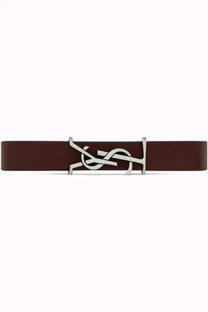 Saint Laurent Cassandre Bracelet in Vegetal Leather & Sterling Silver