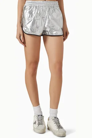 Golden Goose Diana Star Shorts in Metallic Technical Fabric