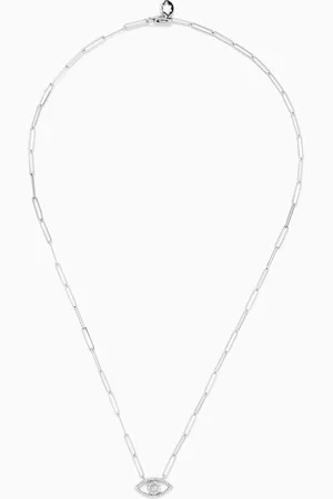 Damas Youth Paperclip Eye Diamond Necklace in 18kt Gold