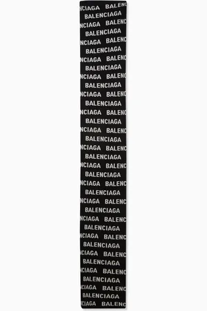 Balenciaga All-over Logo Intarsia Scarf in Wool-blend Knit