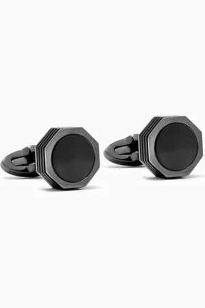MONTEGRAPPA NeroUno Cufflinks in PVD Stainless Steel