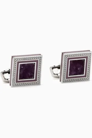 Tateossian Quadrato Semi-precious Cufflinks in Palladium