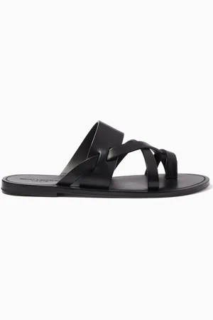 Saint Laurent Culver Flat Mules in Smooth Leather