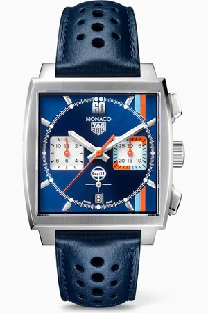Tag Heuer Monaco x Gulf Automatic Chronograph Steel & Leather Watch, 39mm