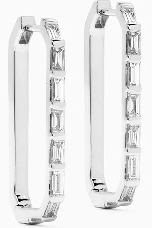 Fergus James Large Baguette Diamond Paperclips Earrings in 18kt Gold