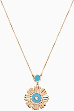 Damas Farfasha Happy Sunkiss Diamond & Malachite Necklace in 18kt Gold