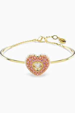 Swarovski Hyperbola Heart Bangle in Gold-tone Metal