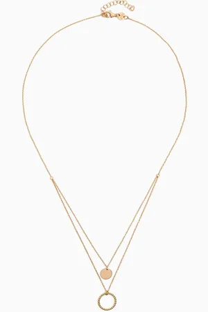 Damas Galeria Perla Bead Two Layered Necklace in 18k Gold