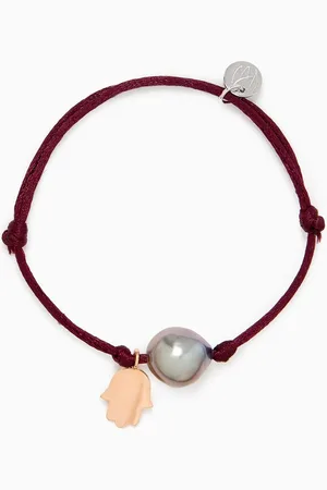 Robert Wan Pearl & Hamsa Charm Bracelet in 18kt