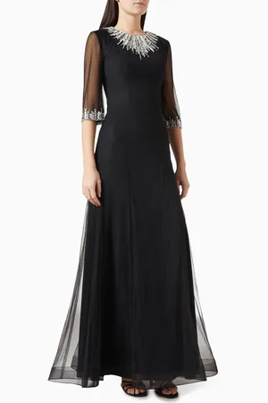 BASIX Sequin Embellished Maxi Gown in Tulle