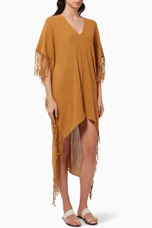 Caravana Butub Fringed Dress in Cotton Gauze