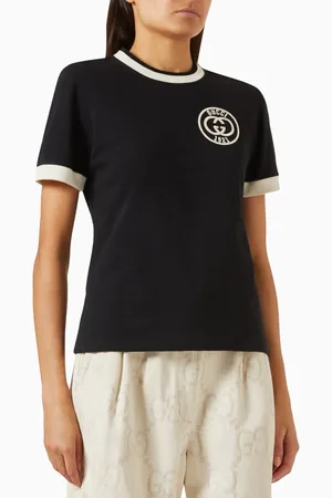 Gucci Embroidered Logo T-shirt in Cotton-jersey