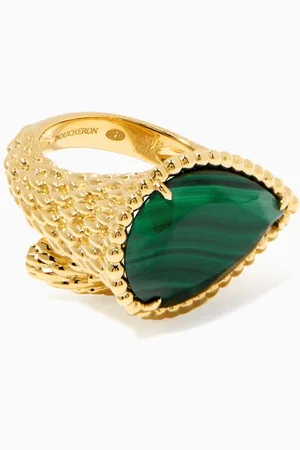 Boucheron Serpent Bohème L Motif Malachite Ring in 18kt Gold