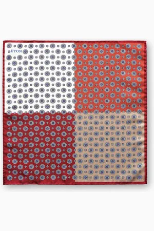Eton Four Squares Pocket Square in Silk