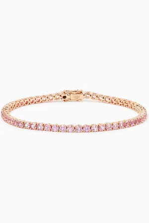 Fergus James Sapphire Tennis Bracelet in 18kt Rose Gold